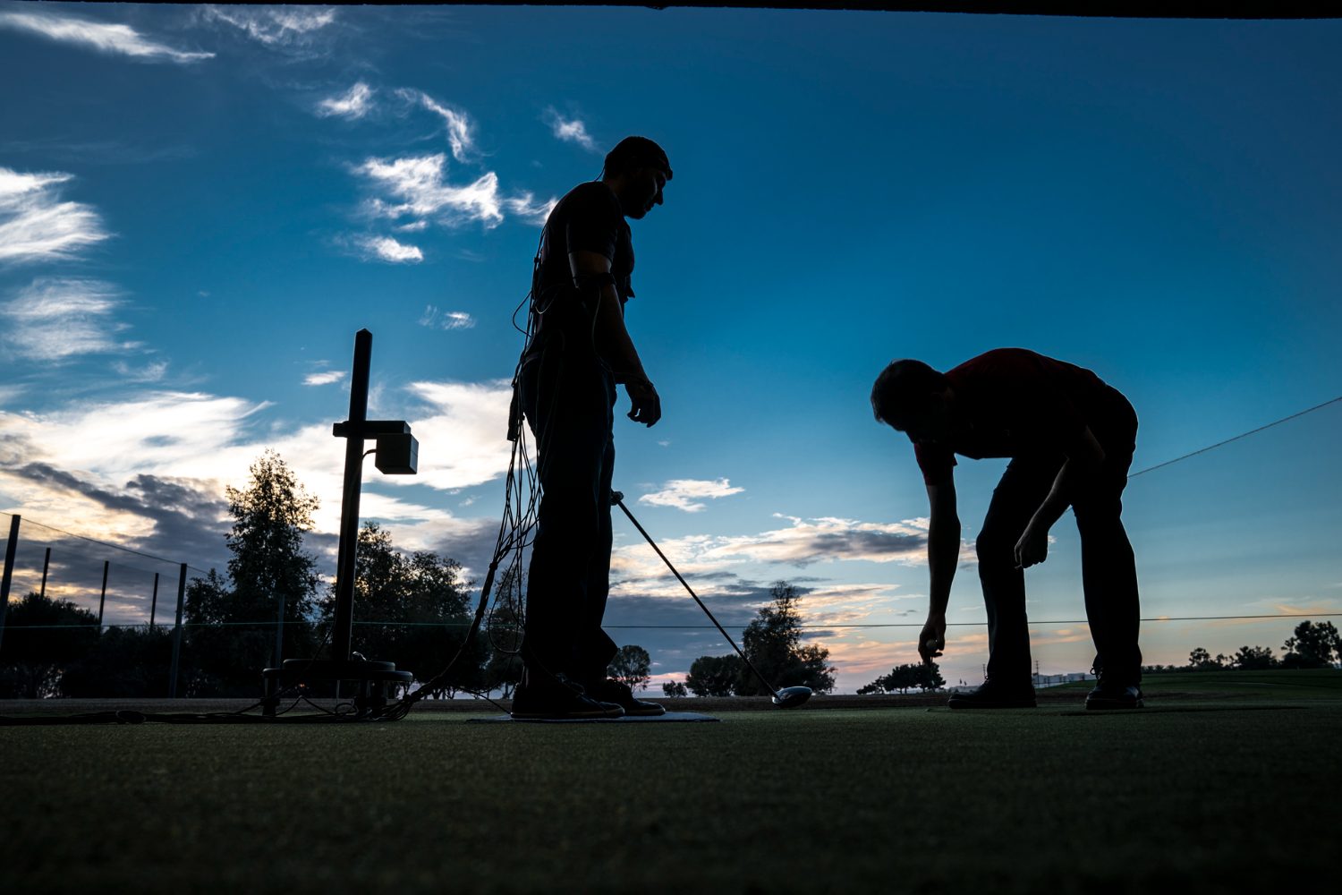 Golfer at dusk